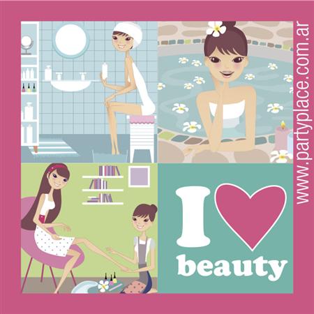 Stickers cuad. Spa Party 12u