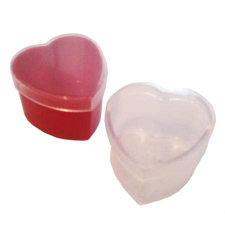 Cajita acrílica corazón chica (transparente o roja)
