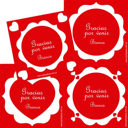 Tarjetitas corazones Pers 20u surtidas