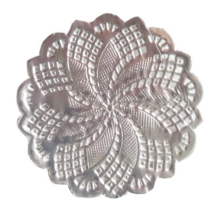 Blondas redondas plateadas 12cm 10u