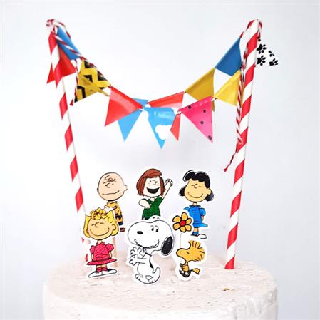 Mini banderín torta Set Snoopy con personajes