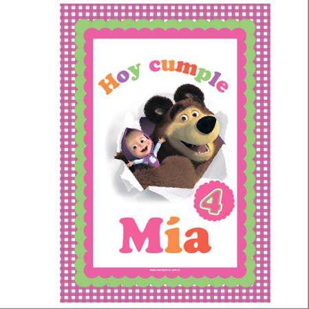 Afiche Pers. Masha y el Oso