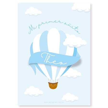 Afiche Pers. Globo aeroestatico blue