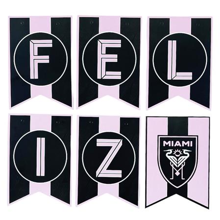 Banderin rectangulos Inter Miami FC
