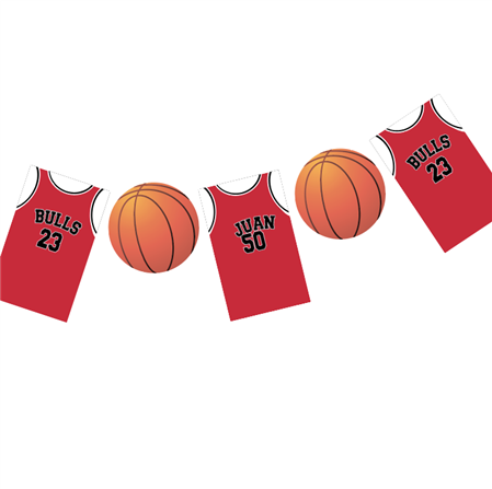 Banderín troquelado Basquet Chicago Bulls. Pers