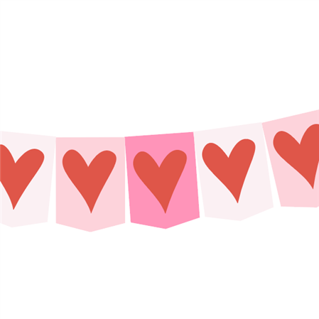 Banderín rectangular LOVE PARTY