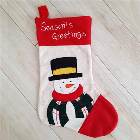 Bota de tela navideña Muñeco de Nieve