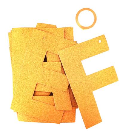 Banderin letras Feliz Cumpleaños dorado gibre