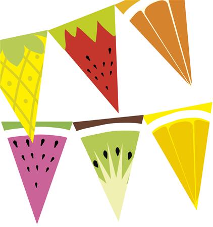 Banderín frutas triángulos