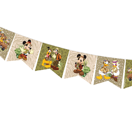 Banderín rectangular imagenes Mickey Safari