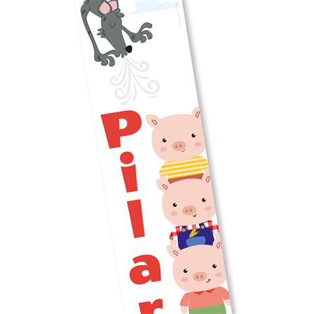 Banner de papel Los tres chanchitos vertical Pers.