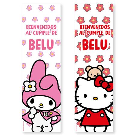 Banner de papel Hello Kitty/Melody vertical Pers.