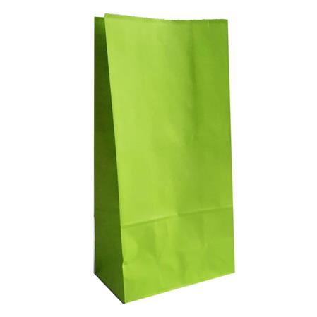 Bolsa con base lisa verde manzana 10u
