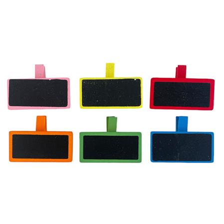 Broches con pizarras multicolor 6u