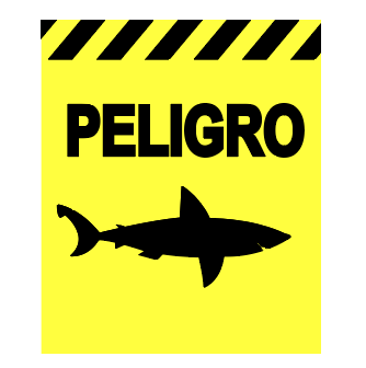 Carpita cartel PeligroTiburon 2u Pers