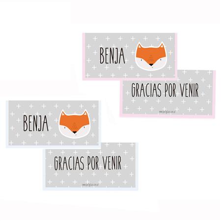 Carpitas cierra bolsa Little Fox (rosa o celeste) Pers 12u