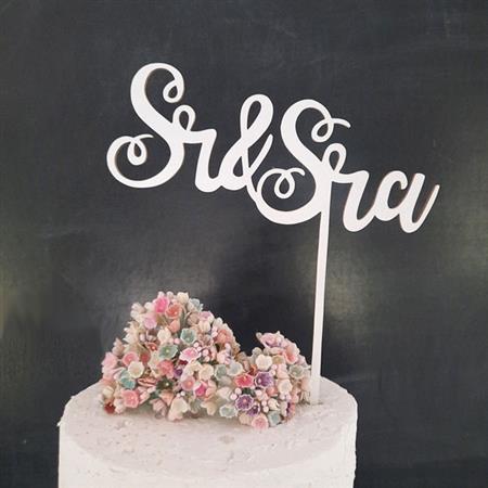 Cake Topper Boda blanco Sr&Sra