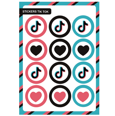 Stickers plancha Tik Tok 12s 1u