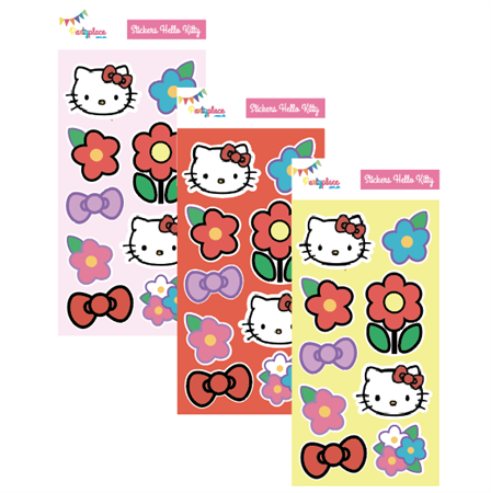 Stickers en planchitas Hello Kitty 6u