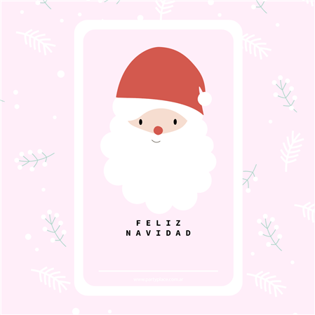 Stickers Plancha rectangulares Pink Papá Noel
