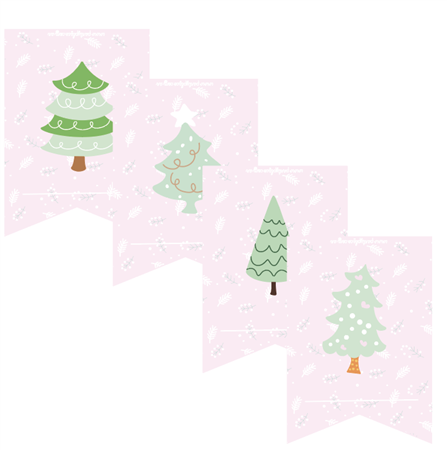 Stickers para doblar Navidad Rosa 16u