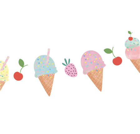 Banderín troquelado Pastel Ice Cream
