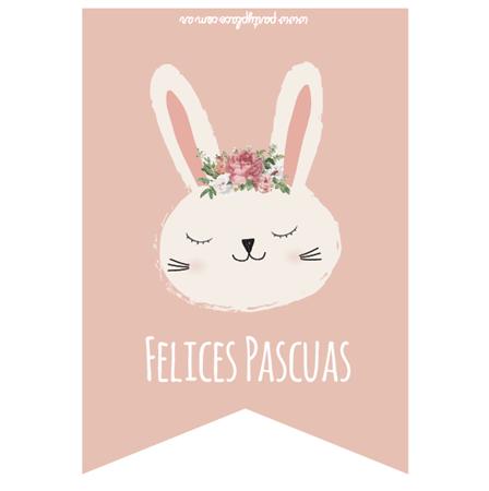 Stickers rect. gdes. Felices pascuas 16u
