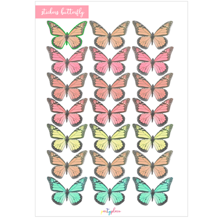Stickers plancha Mariposas 18s 1u