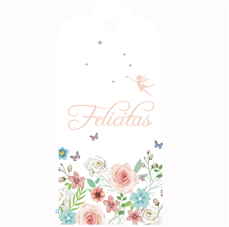 Tarjetas largas con cinta Hadas 12u Lisos o Pers