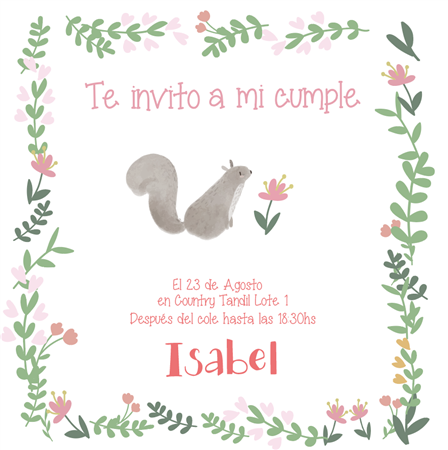 Invitación Bosque BOHO cuadrada Pers