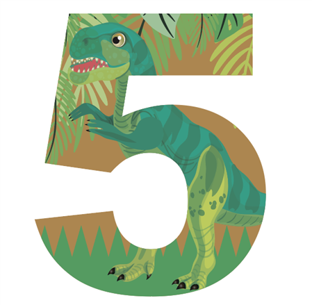 Letra o Nro. para decorar Dinosaurio