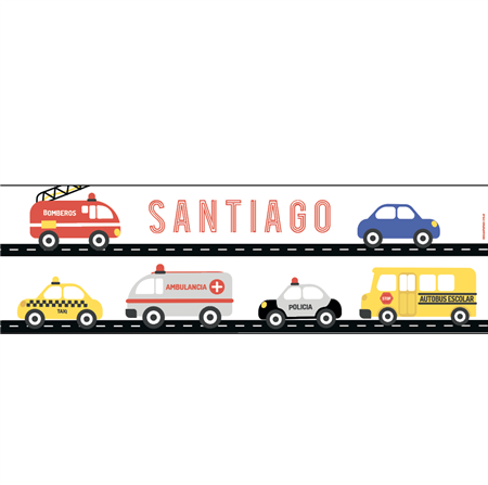 Banner de papel Autitos y Transportes Pers.