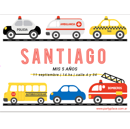 Invitación Autitos y Transportes. Pers