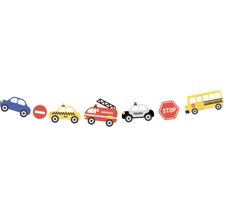 Banderín troquelado Autitos y transportes