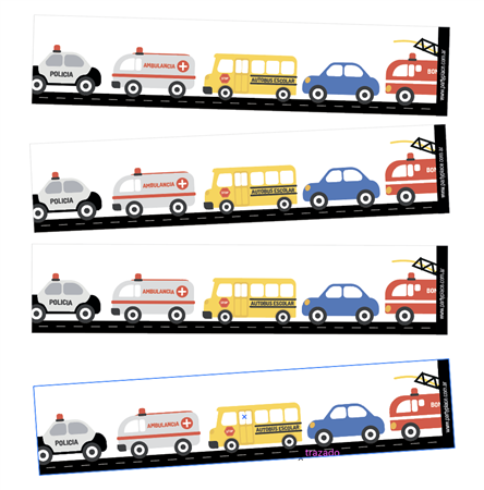 Fajas medianas Autitos y transportes 8u