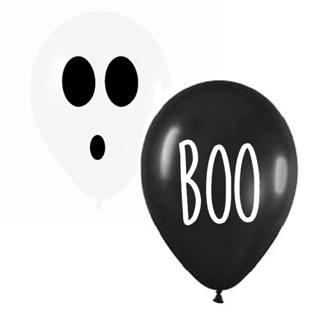 Globos Set Halloween BOO con vinilo 6u