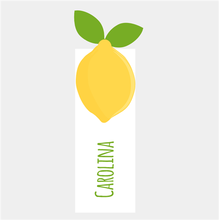 Tarjetitas dobles con cinta Limones 16u