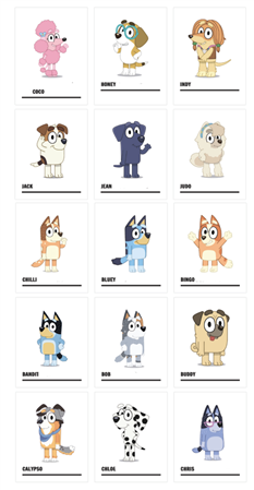 Invitación Bluey/amigos. Pers