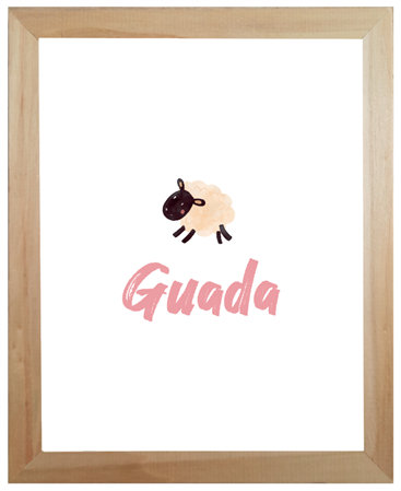 Cuadro de álamo natural Granja rosa Pers