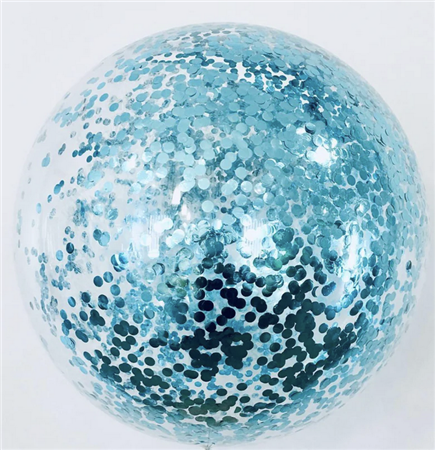 Burbuja transparente confetti y vinilo ARG (40cm)