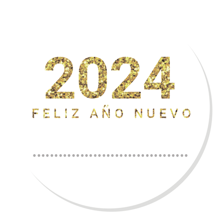 Stickers plancha redondas para personalizar New Year 15u