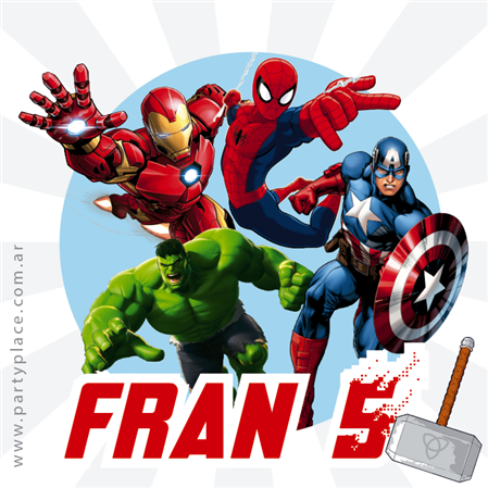 Stickers cuad. Avengers Marvel 16u Pers