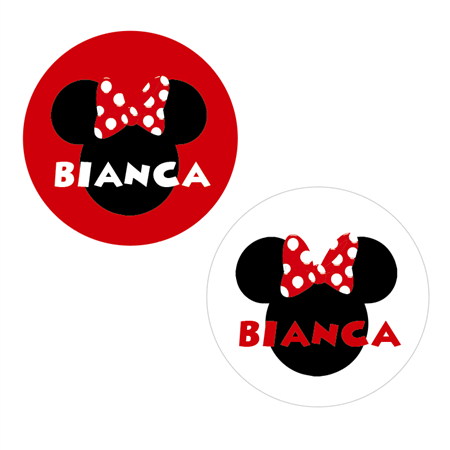Tarjetitas redondas Minnie roja 20u Pers