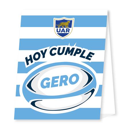 Carpita cartel RUGBY pelota 2u Pers