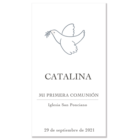 Estampita Paloma blanca 12u