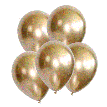 Globos lisos chrome dorado 6u