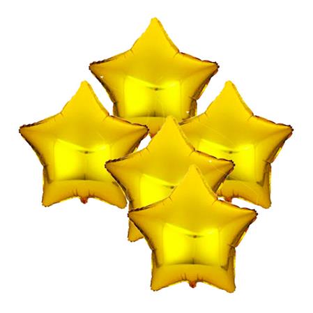 Globo estrellas dorado 5u 20cm