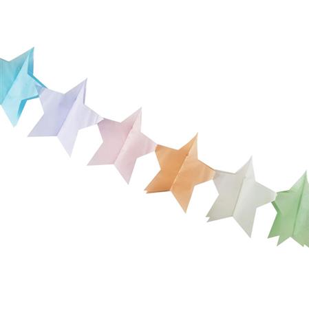 Guirnalda de papel estrellas pastel 3m