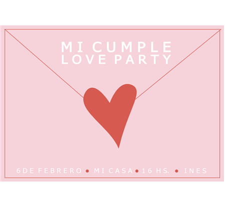 Invitación carta LOVE PARTY 8u