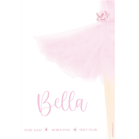 Invitación Bailarina Tutú. Pers